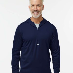 Adidas Men's Lightweight Quarter-Zip Hooded Pullover