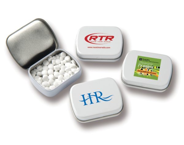 Mini Hinged Tins With Power Mints