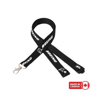 3/4 Silk Screened Flat Polyester Lanyard w/Sew on Breakaway