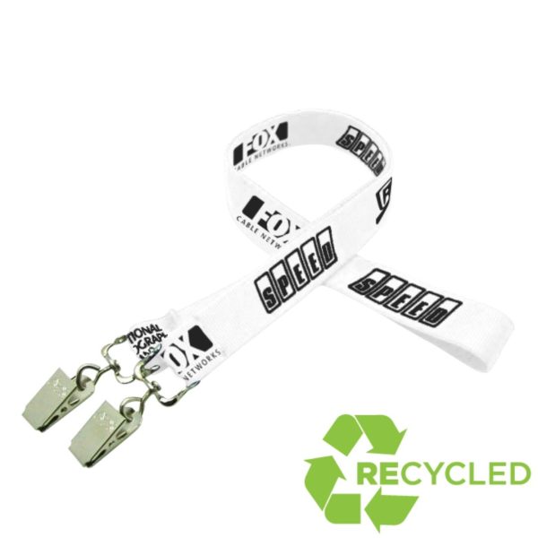 Silkscreened Recycled Lanyard w/ Double Standard Attachment